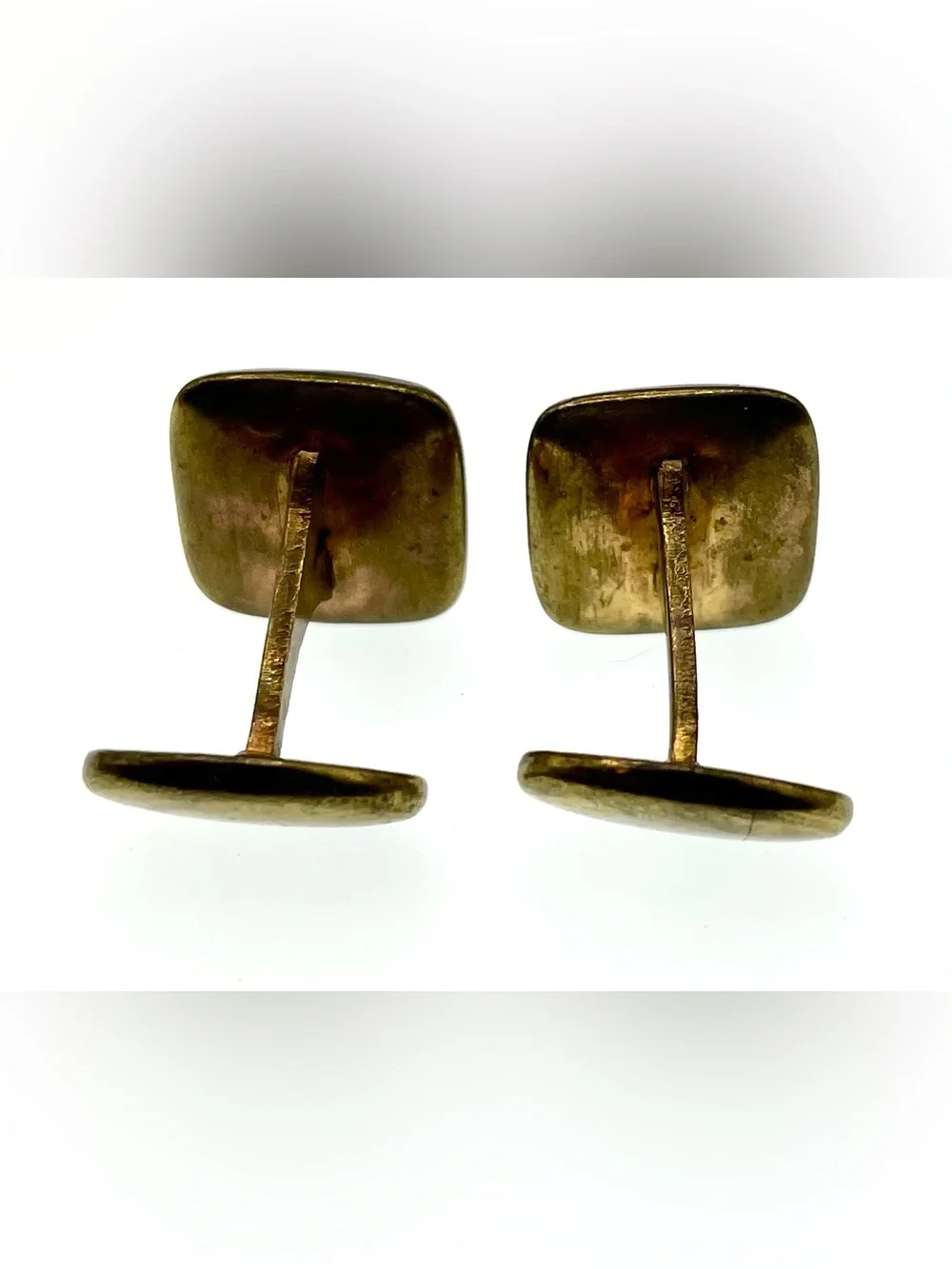 Vintage Mother of Pearl Monogram R Cufflinks Gold Tone Mid Century